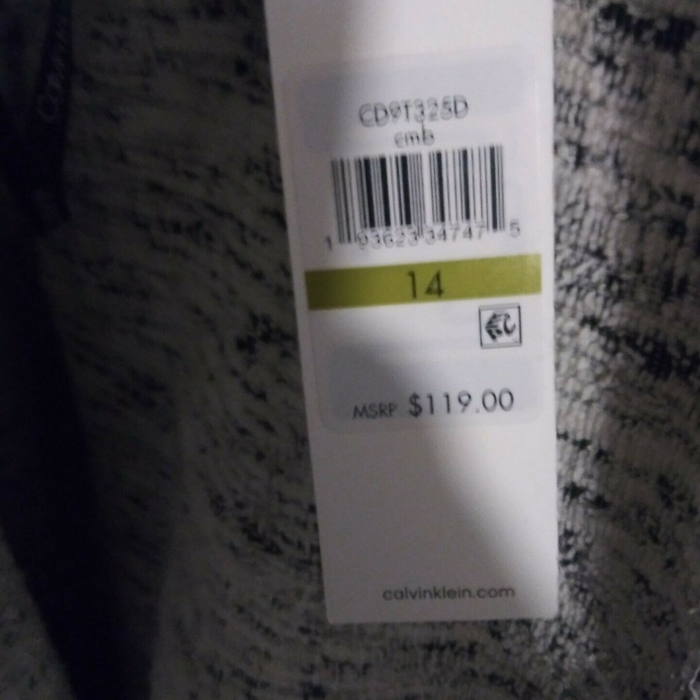 Calvin Klein Dress Black White Career Tweed 12 14 - Picture 6 of 8